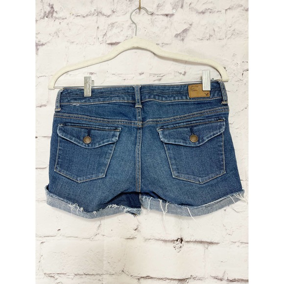 American Eagle Cut-off Raw Hem Booty Jean Shorts 2 - Picture 3 of 10